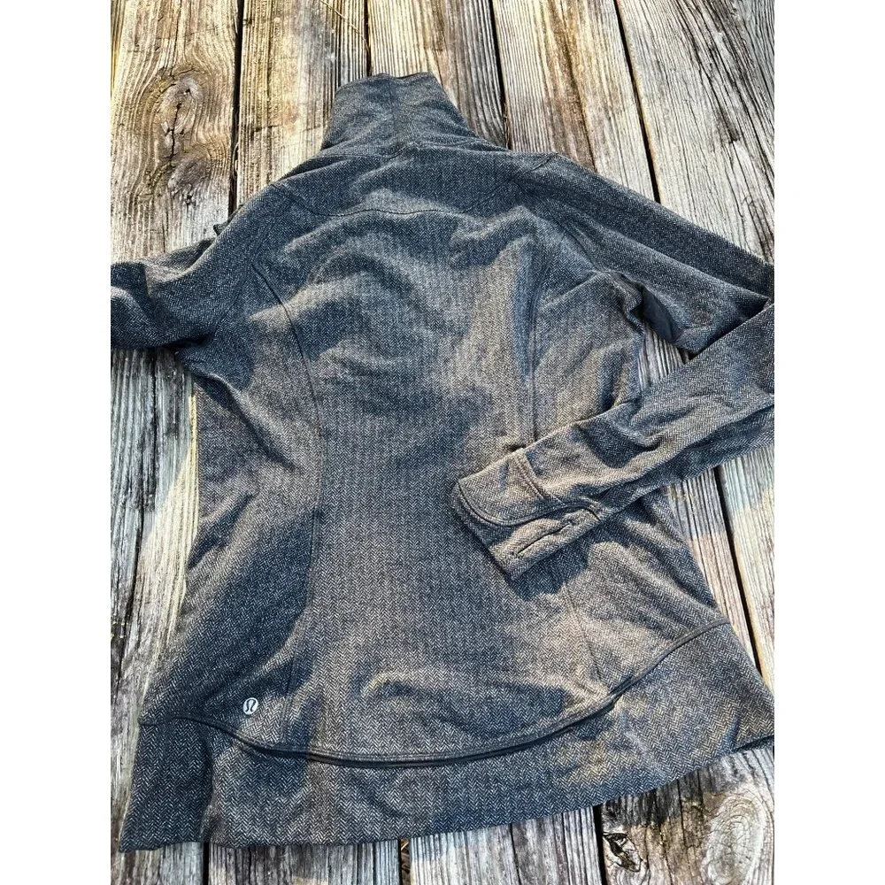 Lululemon Sweatshirt Womens Gray Fleece Knit 1/4 Zip Athletic Pullover Jacket 10